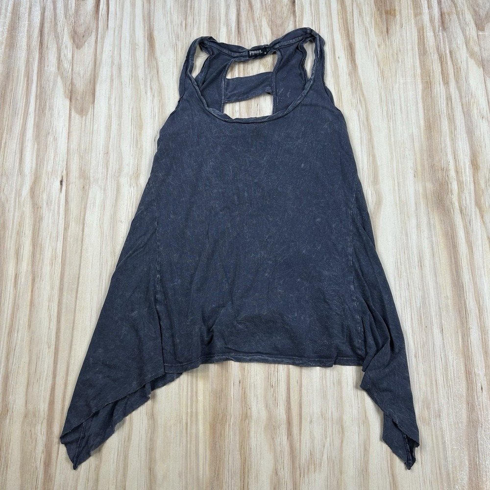 Primevil Women's Medium Heather Black Sleeveless Grunge Goth Emo Tank Top